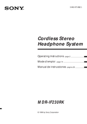 Sony MDR-IF230RK Mode D'emploi