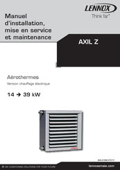 Lennox AXIL Z Manuel D'installation, Mise En Service Et Maintenance