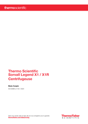Thermo Scientific Sorvall Legend X1 Mode D'emploi