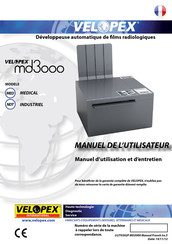 Velopex MD 3000 MEDICALE Manuel De L'utilisateur