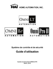 HAI Omni LT AUTOMATION Guide D'utilisation