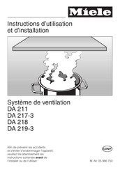 Miele DA 219-3 Instructions D'utilisation Et D'installation