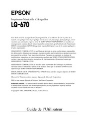 Epson LQ-670 Guide De L'utilisateur