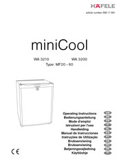 Häfele miniCool WA 3200 MF20 - 60 Mode D'emploi