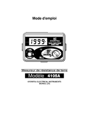 Kyoritsu Electrical Instruments Works 4105A Mode D'emploi