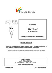 Kremlin Rexson EOS 30-C25 Notice Originale