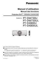 Panasonic PT-DW730UL Manuel D'installation