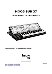 Moog SUB 37 Mode D'emploi