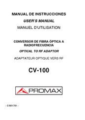 Promax CV-100 Manuel D'utilisation