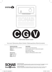 Sonab System 9 CGV wired volume master Manuel D'utilisation