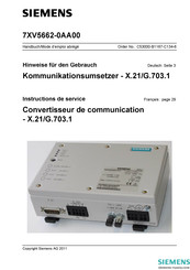 Siemens 7XV5662-0AA00 Instructions De Service