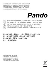 Pando E200/110 Instructions D'utilisation Et Avis De Montage