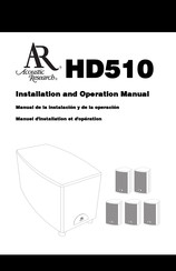 Acoustic Research HD510 Manuel D'installation Et D'opération