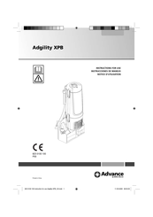 Nilfisk Advance Adgility XPB Notice D'utilisation