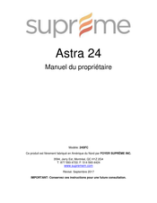 SUPREME Astra 24SFC Manuel Du Propriétaire