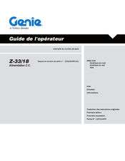 Genie Z-33/18 Guide De L'opérateur