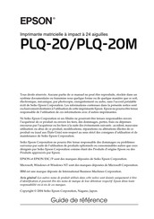Epson PLQ-20 Guide De Référence