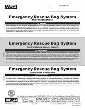 MSA Emergency Rescue Bag System SRS323020 Instructions D'utilisation