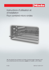 Miele H6800BM Instructions D'utilisation Et D'installation