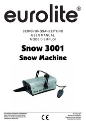 EuroLite Snow 3001 Mode D'emploi