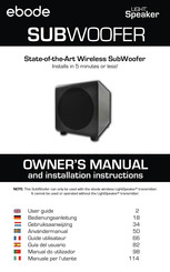 Ebode LightSpeaker State-of-the-Art Wireless SubWoofer Guide Utilisateur