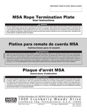 MSA NFPASRP530961 Instructions D'utilisation