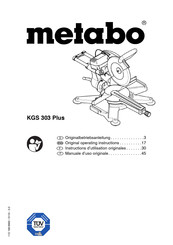 Metabo KGS 303 Plus Instructions D'utilisation Originales