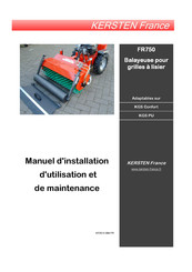 Kersten FR750 Manuel D'installation, D'utilisation Et De Maintenance