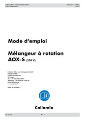 Collomix AOX-S Mode D'emploi Rapide