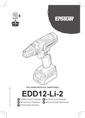 Erbauer EDD12-Li-2 Instructions D'origine