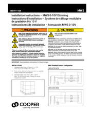 Cooper Lighting MWS 0-10V Instructions D'installation