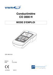 VWR CO 3000 H Mode D'emploi