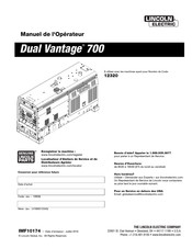 Lincoln Electric Dual Vantage 700 Manuel De L'opérateur
