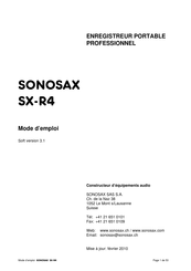 Sonosax SX-R4 Mode D'emploi