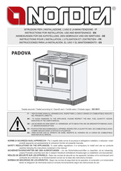 Nordica PADOVA Instructions Pour L'installation, L'utilisation Et L'entretien