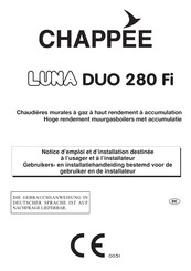 Chappee Luna DUO 280 Fi Notice D'emploi Et D'installation Destinée À L'usager Et À L'installateur