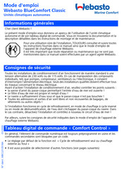 Webasto BlueComfort Classic Mode D'emploi