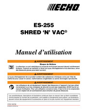 Echo SHRED 'N' VAC ES-255 Manuel D'utilisation