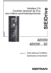 gefran SIEIDrive ADV200- -DC Série Guide Rapide