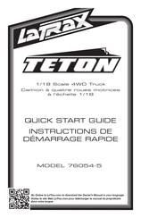 LaTrax TETON 1/18 4WD Manuel De Demarrage Rapide