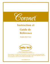 Baby Lock Coronet BLCT16A Guide De Référence