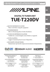 Alpine TUE-T220DV Guide De Référence Rapide