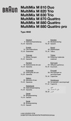 Braun MultiMix M 870 Quattro Mode D'emploi