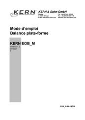 KERN and SOHN EOB M Séries Mode D'emploi