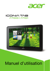 Acer ICONIA TAB A700 Manuel D'utilisation
