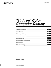 Sony Trinitron CPD-G220 Mode D'emploi