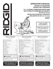 RIDGID R4221 Manuel D'utilisation