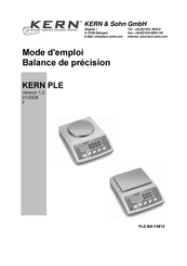KERN and SOHN PLE 2000-2 Mode D'emploi