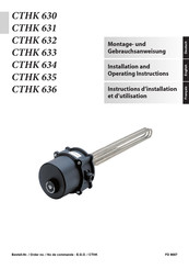 Dimplex CTHK 635 Instructions D'installation Et D'utilisation