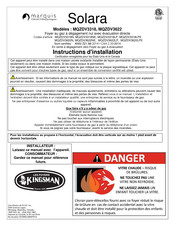 Marquis Solara MQZDV3622 Instructions D'installation